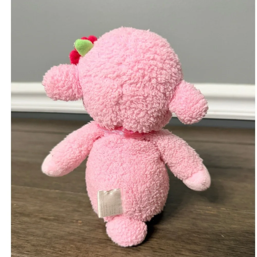 Vintage 2005 Carter's Pink Lamb Plush Sheep Embroidered Flowers Floppy Toy Lovey